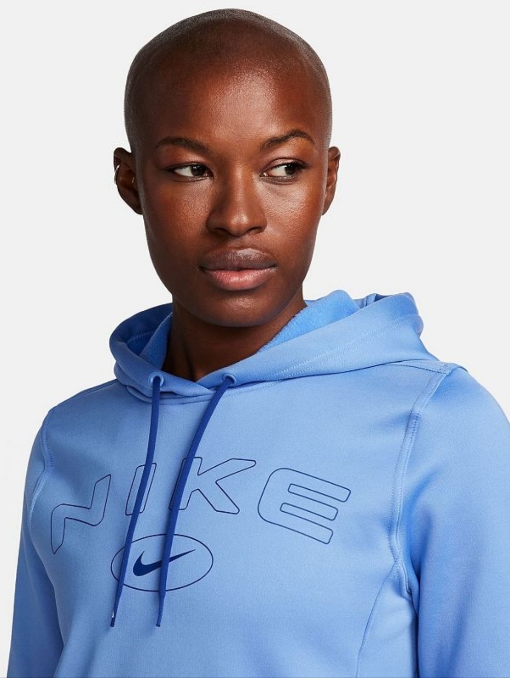 Nike Women’s Therma-Fit One Graphic Pullover Hoodie with Purple Drawcords - M